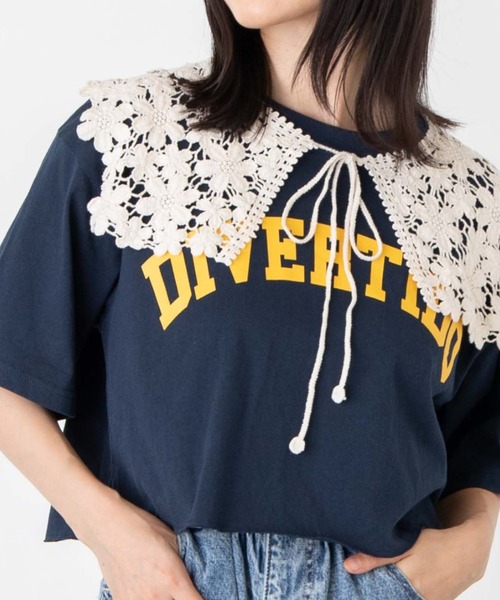 WEGO(ウィゴー)の「WEGO/グラフィックショートTシャツ(Tシャツ/カットソー・レディース・スミクロ/ダークグリーン/その他1/ワイン/ホワイト/ネイビー/オートミール・SMALL/MEDIUM)」の18枚目の写真