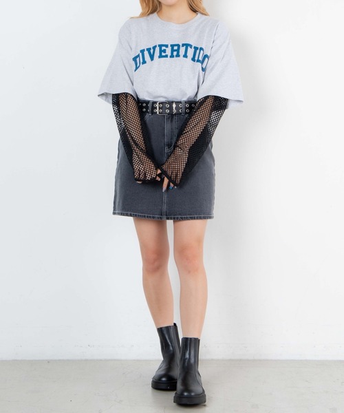 WEGO(ウィゴー)の「WEGO/グラフィックショートTシャツ(Tシャツ/カットソー・レディース・スミクロ/ダークグリーン/その他1/ワイン/ホワイト/ネイビー/オートミール・SMALL/MEDIUM)」の10枚目の写真