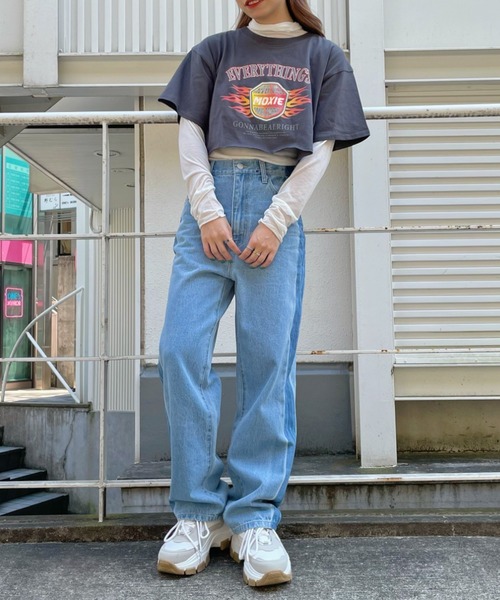 WEGO(ウィゴー)の「WEGO/グラフィックショートTシャツ(Tシャツ/カットソー・レディース・スミクロ/ダークグリーン/その他1/ワイン/ホワイト/ネイビー/オートミール・SMALL/MEDIUM)」の22枚目の写真