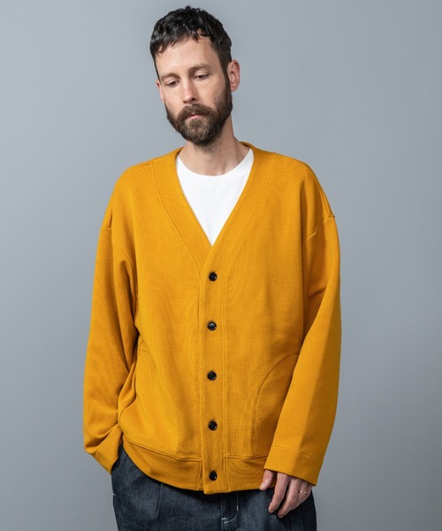 MR.OLIVE(ミスターオリーブ)の「ヘビー ミラノリブ / リラックス 5ボタン カーディガン(カーディガン/ボレロ・メンズ・ブラック/グリーン/イエロー・SMALL/MEDIUM/LARGE)」の3枚目の写真