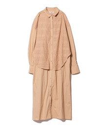 LAYMEE | Lace layered shirt OP / レースレイヤードシャツワンピース(シャツワンピース)