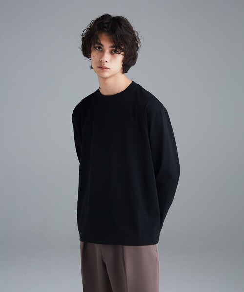 tk.TAKEO KIKUCHI（ティーケータケオキクチ）の「◆ウルティマコットンTシャツ(長袖)（Tシャツ/カットソー・メンズ・チャコールグレー/サンドベージュ/ブラック/オフホワイト/ライトベージュ/グレー・02/03/01）」の3枚目の写真