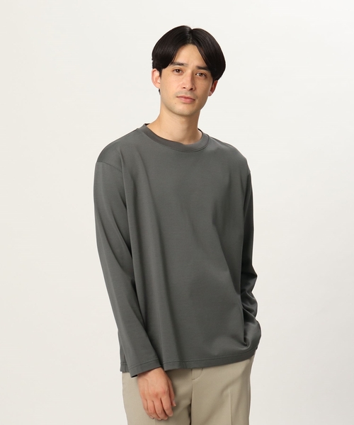 tk.TAKEO KIKUCHI（ティーケータケオキクチ）の「◆ウルティマコットンTシャツ(長袖)（Tシャツ/カットソー・メンズ・チャコールグレー/サンドベージュ/ブラック/オフホワイト/ライトベージュ/グレー・02/03/01）」の10枚目の写真