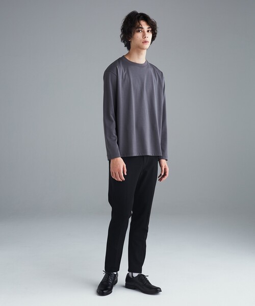 tk.TAKEO KIKUCHI（ティーケータケオキクチ）の「◆ウルティマコットンTシャツ(長袖)（Tシャツ/カットソー・メンズ・チャコールグレー/サンドベージュ/ブラック/オフホワイト/ライトベージュ/グレー・02/03/01）」の20枚目の写真