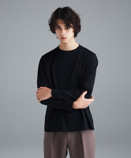 tk.TAKEO KIKUCHI（ティーケータケオキクチ）の「◆ウルティマコットンTシャツ(長袖)（Tシャツ/カットソー・メンズ・チャコールグレー/サンドベージュ/ブラック/オフホワイト/ライトベージュ/グレー・02/03/01）」の21枚目の写真