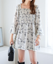 Heather（ヘザー）の「花柄シャーリングチュニック　236467（シャツ/ブラウス）」