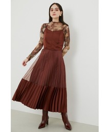 ミックスマテリアルプリーツスカート