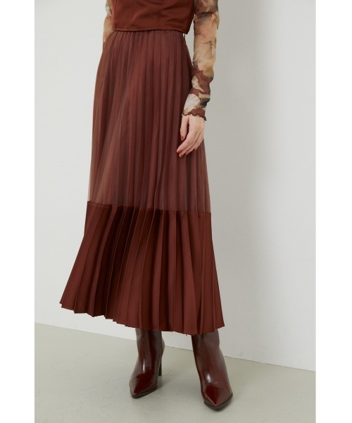 rienda(リエンダ)の「ミックスマテリアルプリーツスカート(スカート・レディース・ライトブルー/ブラック/ブラウン・SMALL/MEDIUM)」の11枚目の写真