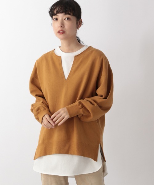 LOWRYS FARM(ローリーズファーム)の「スエードタッチスキッパープルオーバー 219241(スウェット・レディース・チャコールグレー/イエロー/ブルー/アイボリー・FREE)」の4枚目の写真