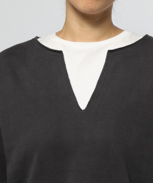 LOWRYS FARM(ローリーズファーム)の「スエードタッチスキッパープルオーバー 219241(スウェット・レディース・チャコールグレー/イエロー/ブルー/アイボリー・FREE)」の5枚目の写真