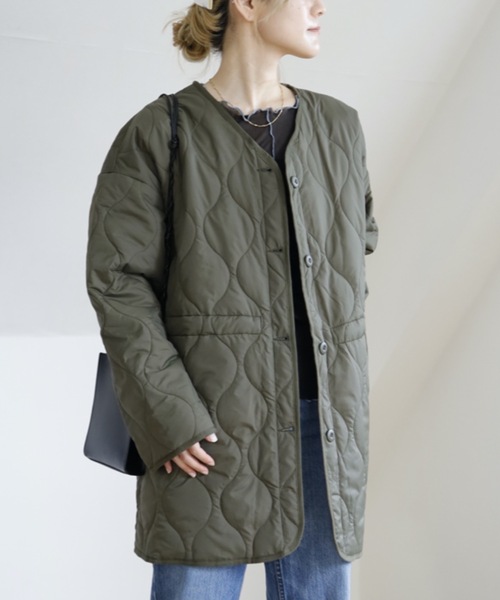 UNFIELD（アンフィールド）の「【UNFIELD キルティングブルゾン】（ブルゾン・レディース・ブラック/カーキ・FREE）」の4枚目の写真