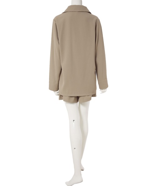 fifth calin（フィフスカラン）の「プリーツショーパンジャケットセットアップ（セットアップ・レディース・ブラック/ベージュ・MEDIUM）」の8枚目の写真