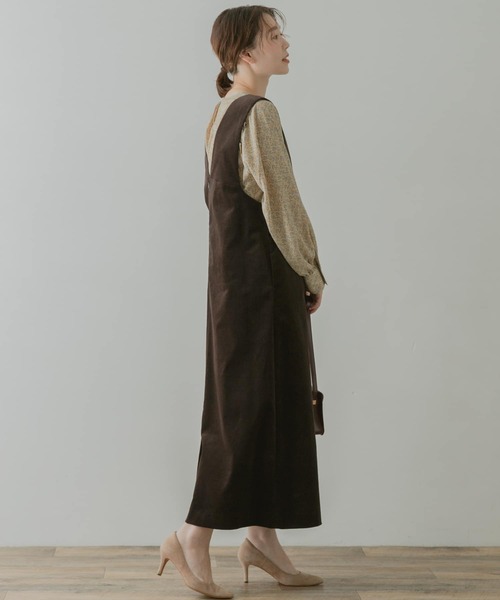 F by ROSSO(エフバイロッソ)の「F by ROSSO コーデュロイジャンパースカート(ワンピース・レディース・ベージュ/ダークブラウン・36/38)」の12枚目の写真