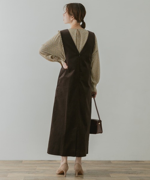 F by ROSSO(エフバイロッソ)の「F by ROSSO コーデュロイジャンパースカート(ワンピース・レディース・ベージュ/ダークブラウン・36/38)」の13枚目の写真