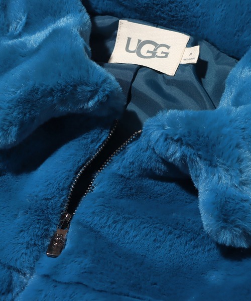 UGG（アグ）の「UGG@mos ステンカラー フェイクファーコート / アグ ステンカラー フェイクファーコート（その他アウター・レディース・ベージュ/ブルー・M/L）」の4枚目の写真