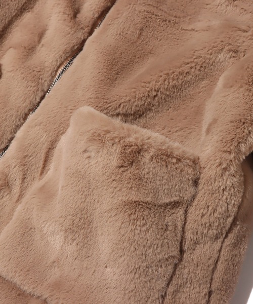 UGG（アグ）の「UGG@mos ステンカラー フェイクファーコート / アグ ステンカラー フェイクファーコート（その他アウター・レディース・ベージュ/ブルー・M/L）」の12枚目の写真