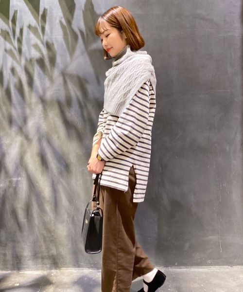 niko and...（ニコアンド）の「オリジナルニットケープ（ストール/ショール・レディース・ベージュ/グレー/モカ・0）」の2枚目の写真