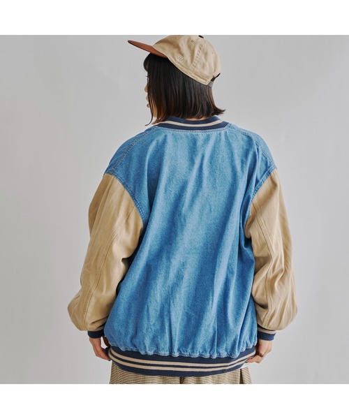 CPCM（シーピーシーエム）の「袖切替デニムスタジャン（スタジャン・メンズ・ブルー/ネイビー・LARGE/MEDIUM）」の17枚目の写真