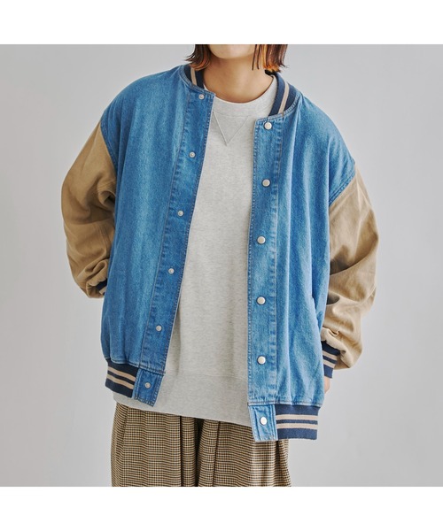 CPCM（シーピーシーエム）の「袖切替デニムスタジャン（スタジャン・メンズ・ブルー/ネイビー・LARGE/MEDIUM）」の19枚目の写真