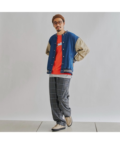 CPCM（シーピーシーエム）の「袖切替デニムスタジャン（スタジャン・メンズ・ブルー/ネイビー・LARGE/MEDIUM）」の6枚目の写真