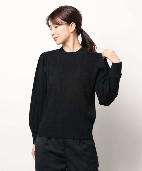 Te chichi（テチチ）の「プリーツスタンドネックニット（ニット/セーター・レディース・ブラウン/グリーン/ブラック・ﾌﾘ-）」の7枚目の写真