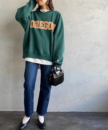 [RUSSELL ATHLETIC/ラッセルアスレチック] 別注カレッジプリント クルーネックスウェット