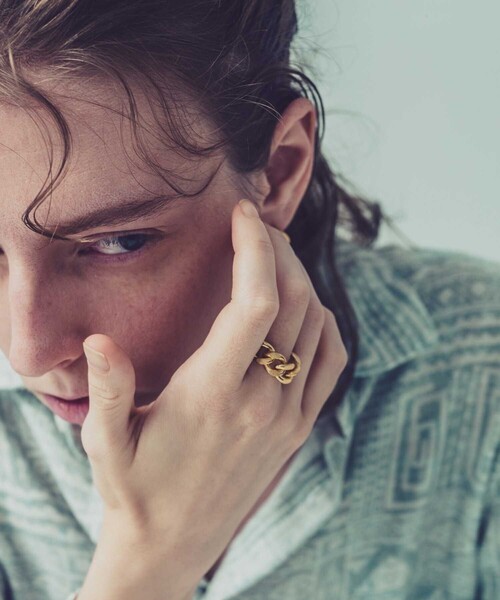 and cloud（アンドクラウド）の「Curb Chain Cutting Ring（リング・レディース・ブラック/シルバー/イエローゴールド・S/L/LL）」の11枚目の写真