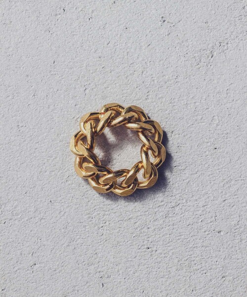 and cloud（アンドクラウド）の「Curb Chain Cutting Ring（リング・レディース・ブラック/シルバー/イエローゴールド・S/L/LL）」の15枚目の写真