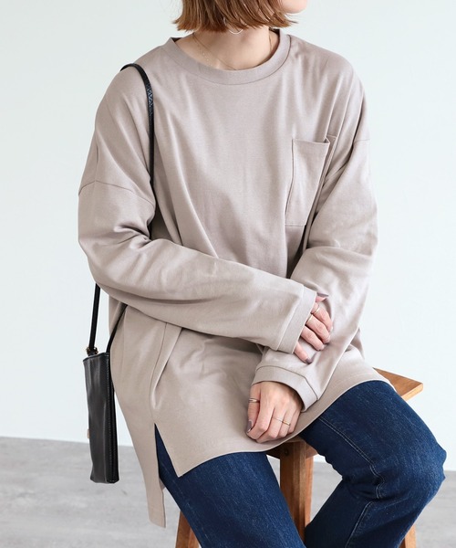 reca(レカ)の「サイドスリットポケットTシャツ(Tシャツ/カットソー・レディース・ブラック/オフホワイト/グレー系その他・M/L)」の20枚目の写真