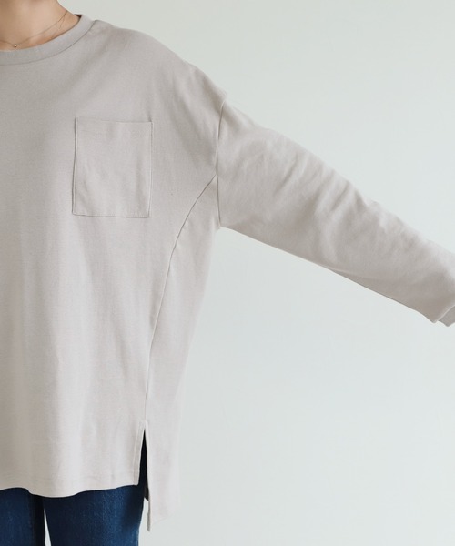 reca(レカ)の「サイドスリットポケットTシャツ(Tシャツ/カットソー・レディース・ブラック/オフホワイト/グレー系その他・M/L)」の6枚目の写真