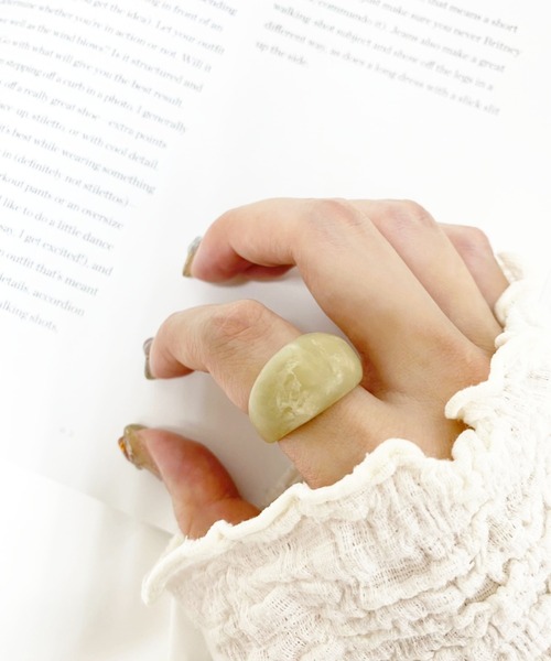 casita(RETRO GIRL)（カシータ）の「リング（リング・レディース・ライトグレー/ベージュ/ブラウン/オフホワイト/ピンク/アイボリー・FREE）」の8枚目の写真