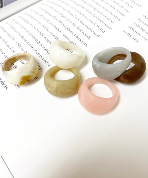 casita(RETRO GIRL)（カシータ）の「リング（リング・レディース・ライトグレー/ベージュ/ブラウン/オフホワイト/ピンク/アイボリー・FREE）」の9枚目の写真