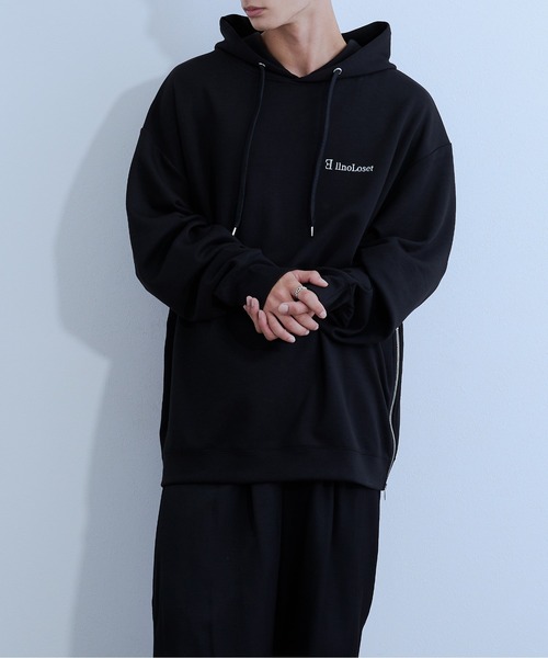 Ellno Loset（エルノロゼット）の「サイドZIPフーディー（パーカー・メンズ・ブラック/ダークグリーン・MEDIUM/LARGE）」の10枚目の写真