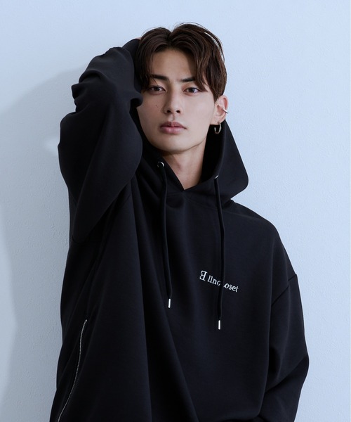 Ellno Loset（エルノロゼット）の「サイドZIPフーディー（パーカー・メンズ・ブラック/ダークグリーン・MEDIUM/LARGE）」の19枚目の写真