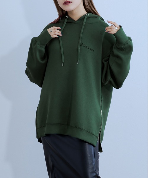 Ellno Loset（エルノロゼット）の「サイドZIPフーディー（パーカー・メンズ・ブラック/ダークグリーン・MEDIUM/LARGE）」の21枚目の写真