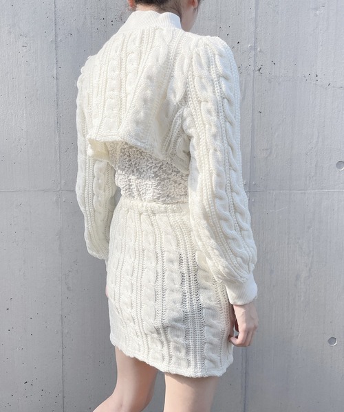 lilLilly（リルリリー）の「5WAYケーブルニットアンサンブル（ニット/セーター・レディース・ホワイト/ブラック/ベージュ・FREE）」の5枚目の写真