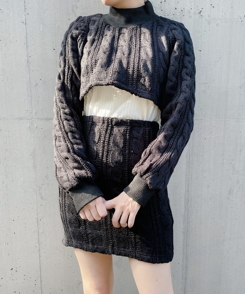 lilLilly（リルリリー）の「5WAYケーブルニットアンサンブル（ニット/セーター・レディース・ホワイト/ブラック/ベージュ・FREE）」の8枚目の写真