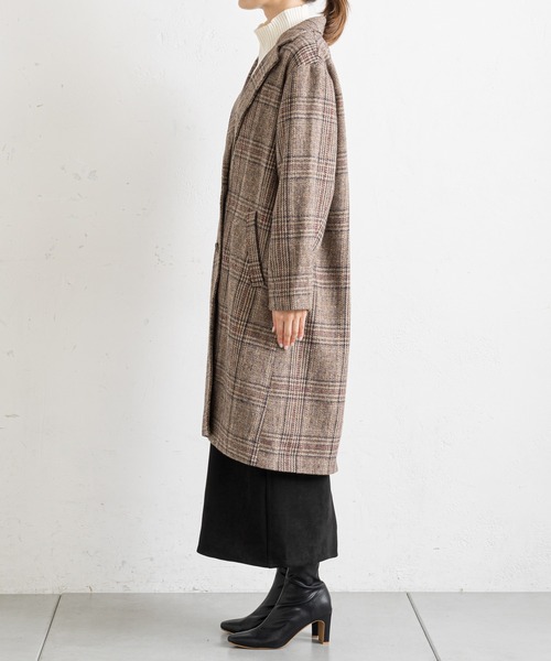 prose verse（プロズヴェール）の「グレンチェックチェスターコート（チェスターコート・レディース・ブラック/ブラウン・MEDIUM）」の19枚目の写真