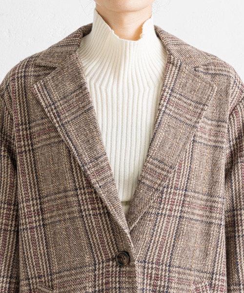 prose verse（プロズヴェール）の「グレンチェックチェスターコート（チェスターコート・レディース・ブラック/ブラウン・MEDIUM）」の7枚目の写真