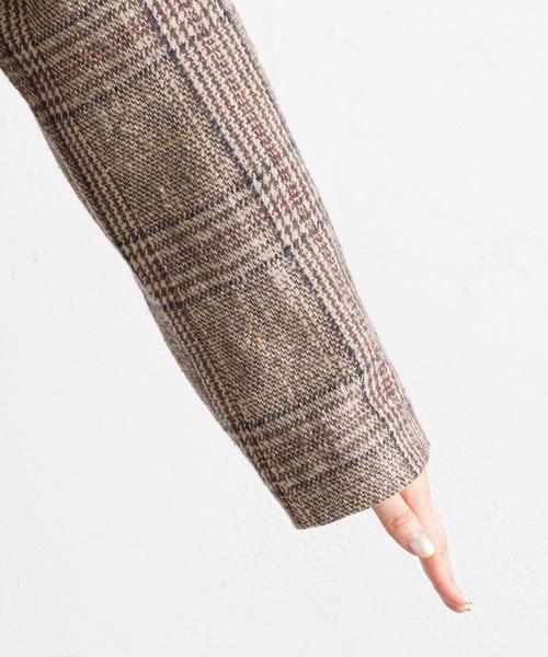 prose verse（プロズヴェール）の「グレンチェックチェスターコート（チェスターコート・レディース・ブラック/ブラウン・MEDIUM）」の17枚目の写真