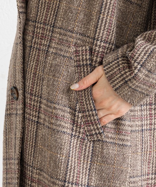 prose verse（プロズヴェール）の「グレンチェックチェスターコート（チェスターコート・レディース・ブラック/ブラウン・MEDIUM）」の14枚目の写真