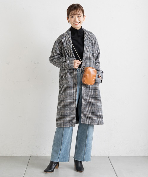 prose verse（プロズヴェール）の「グレンチェックチェスターコート（チェスターコート・レディース・ブラック/ブラウン・MEDIUM）」の15枚目の写真