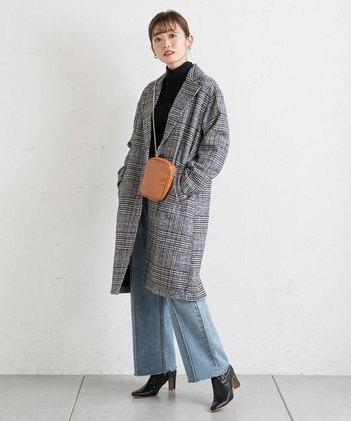 prose verse（プロズヴェール）の「グレンチェックチェスターコート（チェスターコート・レディース・ブラック/ブラウン・MEDIUM）」の12枚目の写真