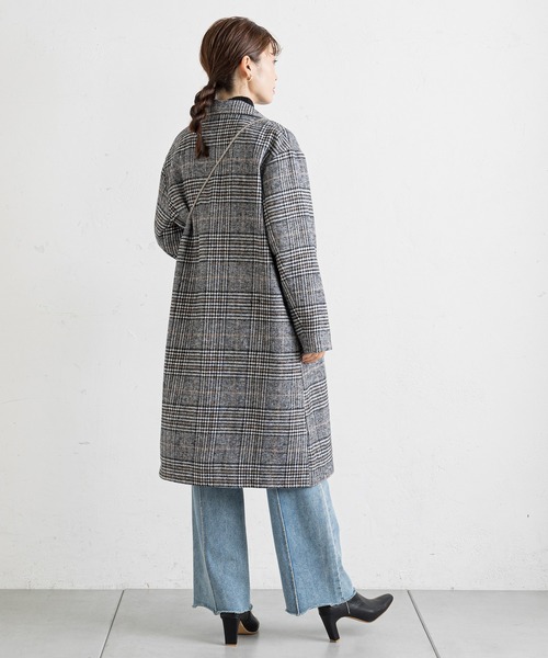 prose verse（プロズヴェール）の「グレンチェックチェスターコート（チェスターコート・レディース・ブラック/ブラウン・MEDIUM）」の20枚目の写真
