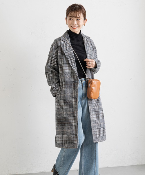 prose verse（プロズヴェール）の「グレンチェックチェスターコート（チェスターコート・レディース・ブラック/ブラウン・MEDIUM）」の18枚目の写真