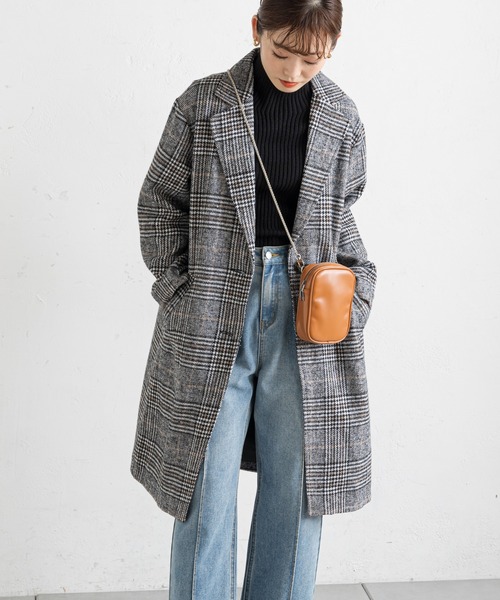 prose verse（プロズヴェール）の「グレンチェックチェスターコート（チェスターコート・レディース・ブラック/ブラウン・MEDIUM）」の8枚目の写真
