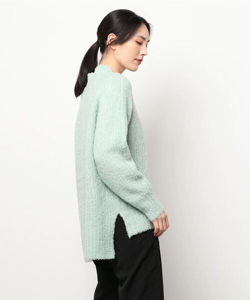 Te chichi（テチチ）の「フェザーヤーンハイネック二ット（ニット/セーター・レディース・ベージュ/ネイビー/グリーン・ﾌﾘ-）」の4枚目の写真