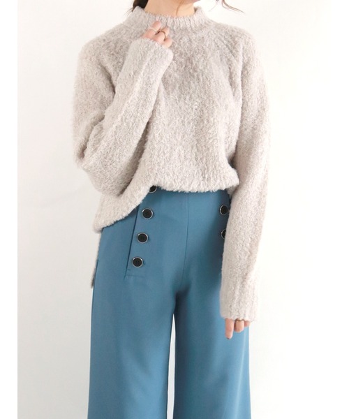 Te chichi（テチチ）の「フェザーヤーンハイネック二ット（ニット/セーター・レディース・ベージュ/ネイビー/グリーン・ﾌﾘ-）」の2枚目の写真