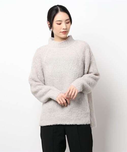 Te chichi（テチチ）の「フェザーヤーンハイネック二ット（ニット/セーター・レディース・ベージュ/ネイビー/グリーン・ﾌﾘ-）」の7枚目の写真