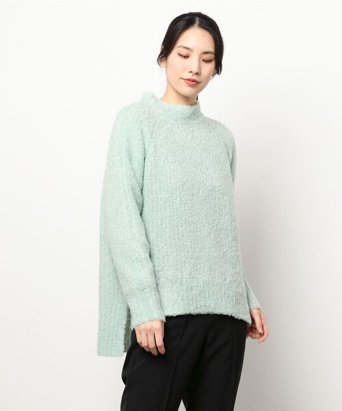 Te chichi（テチチ）の「フェザーヤーンハイネック二ット（ニット/セーター・レディース・ベージュ/ネイビー/グリーン・ﾌﾘ-）」の8枚目の写真